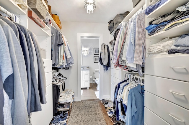 view of walk in closet