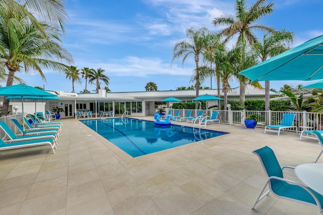 view of pool with a patio area