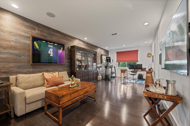 living room featuring hardwood / wood-style flooring