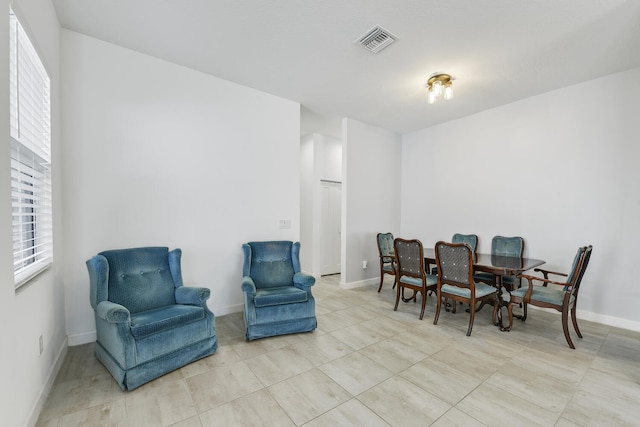 view of tiled dining space