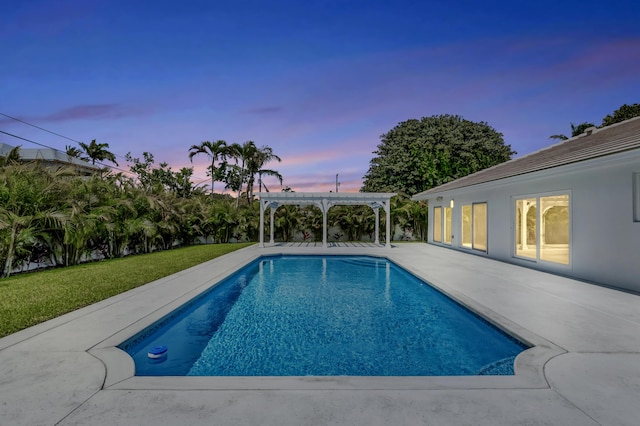 530 NW 14th St, Delray Beach, FL 33444 - outdoor pool with a pergola, a lawn, and a patio area