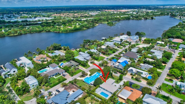530 NW 14th St, Delray Beach, FL 33444 - aerial overview of property's location with a large body of water and nearby suburban area