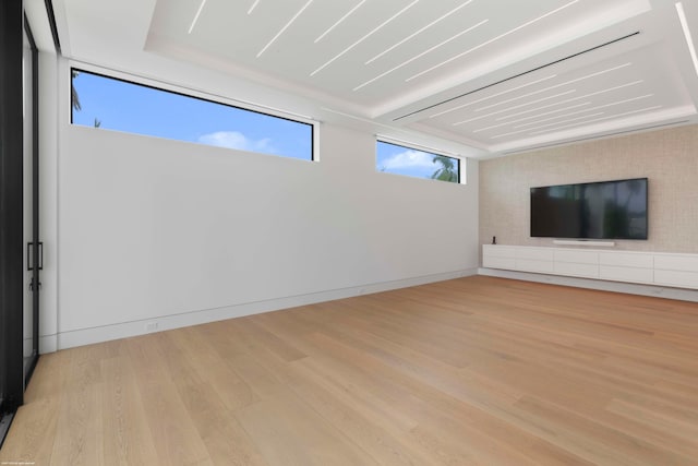 empty room featuring light wood-type flooring