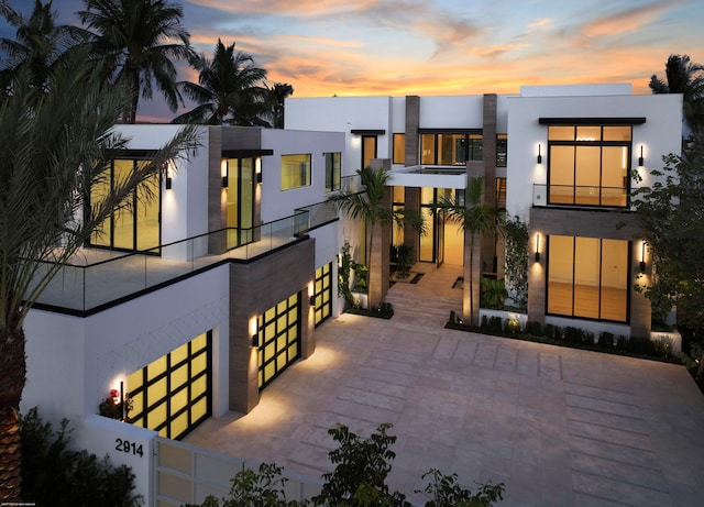 modern home with a balcony