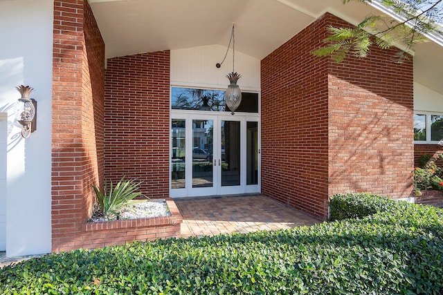 view of exterior entry with french doors