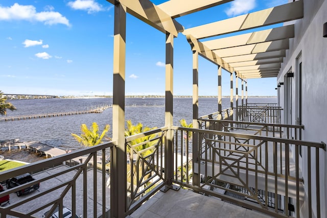 balcony with a water view