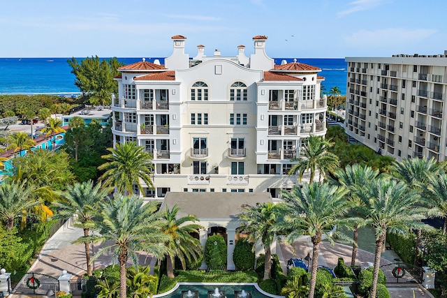 view of property with a water view