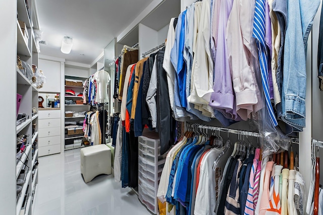 view of walk in closet