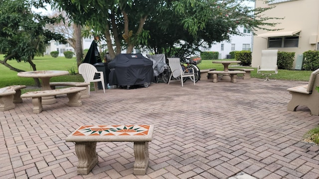 view of patio featuring grilling area