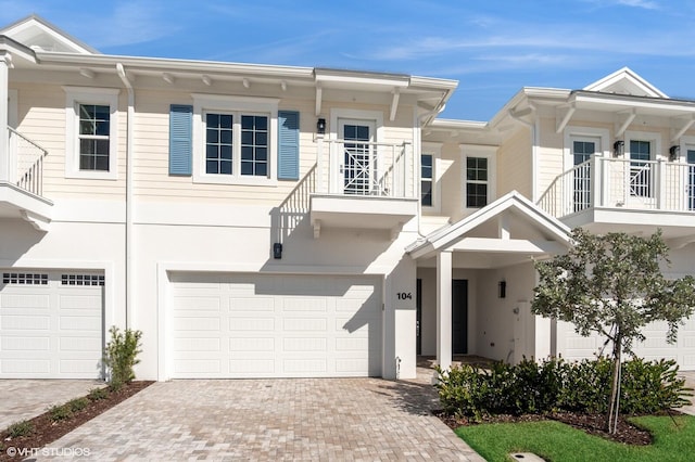 view of property featuring a garage