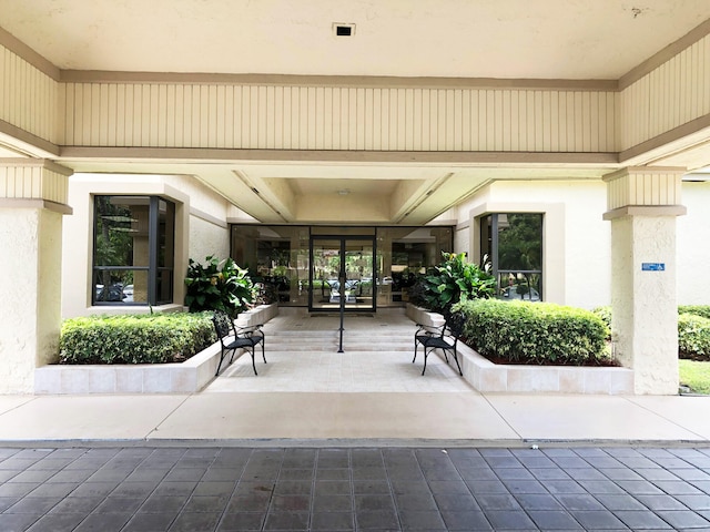 view of patio / terrace featuring french doors