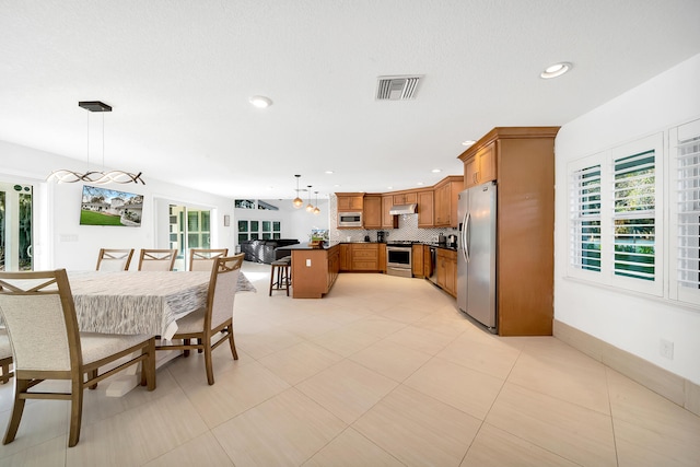 view of tiled dining space