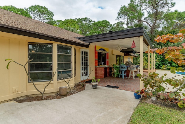 view of patio / terrace with ceiling fan