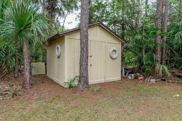 view of shed