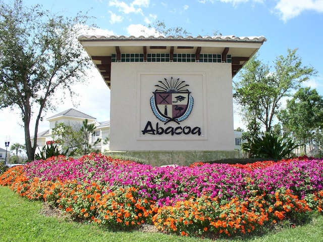 view of community sign