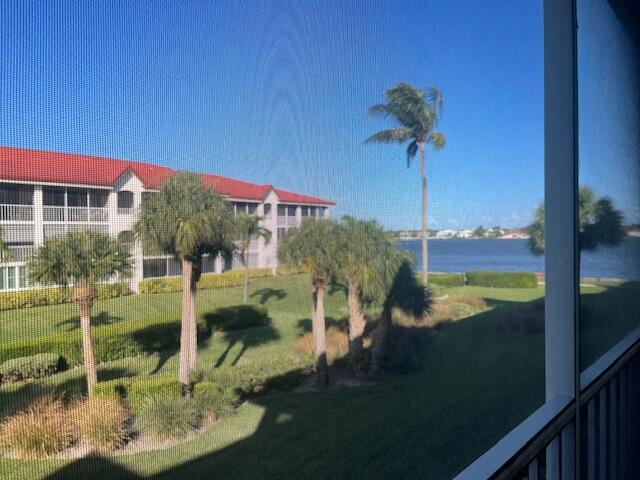 view of yard with a water view