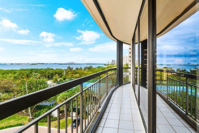 balcony with a water view