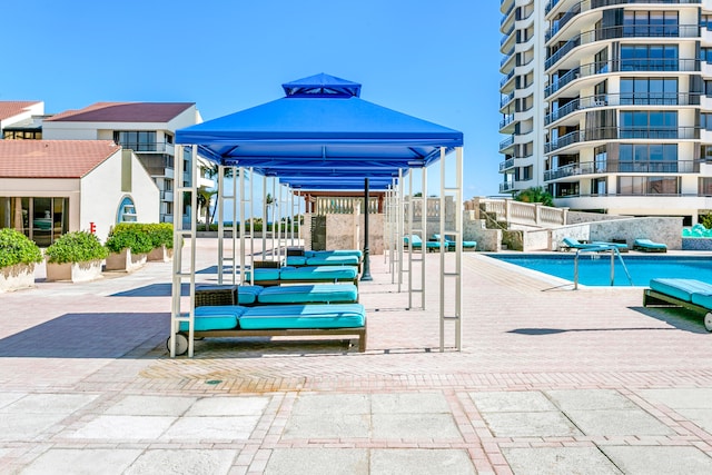 exterior space featuring a gazebo