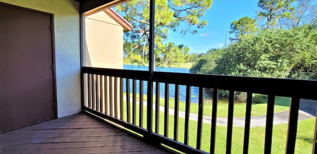 balcony with a water view