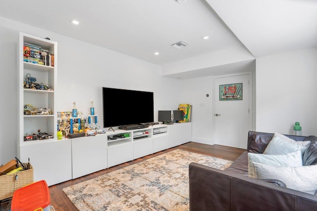 living room with wood-type flooring