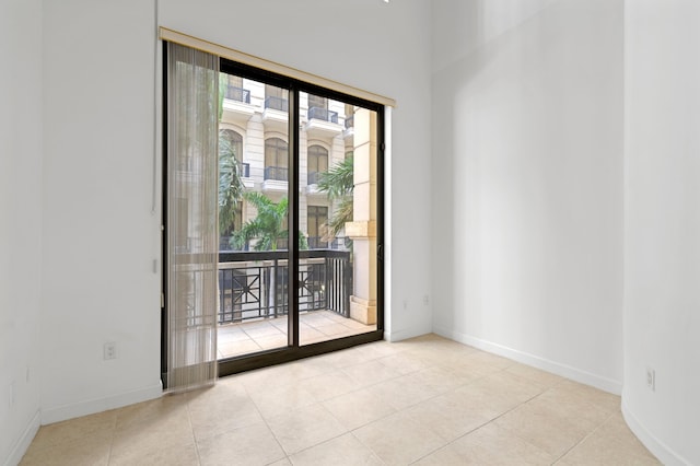 view of tiled spare room