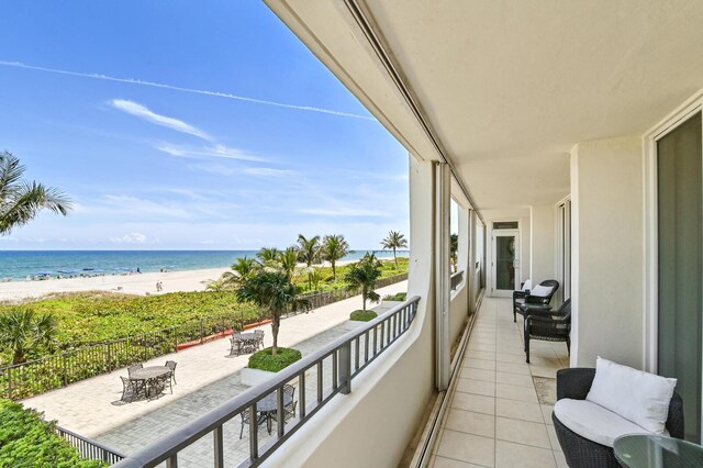 2800 S Ocean Blvd Unit 2-A, Boca Raton, FL 33432 - balcony with a water view and a view of the beach