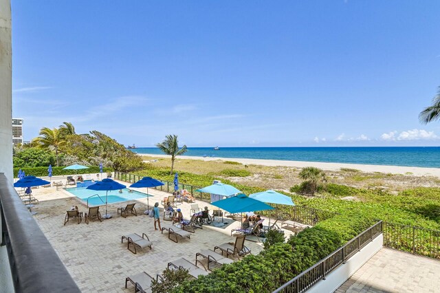 2800 S Ocean Blvd Unit 2-A, Boca Raton, FL 33432 - water view with fence and a view of the beach