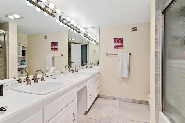 2800 S Ocean Blvd Unit 2-A, Boca Raton, FL 33432 - full bath with a sink, a shower with door, and visible vents