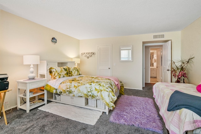 2800 S Ocean Blvd Unit 2-A, Boca Raton, FL 33432 - carpeted bedroom featuring a textured ceiling and visible vents