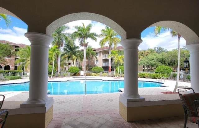 view of pool with a patio area