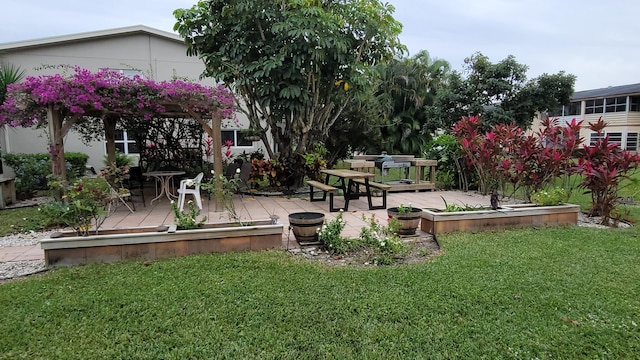 view of yard featuring a deck