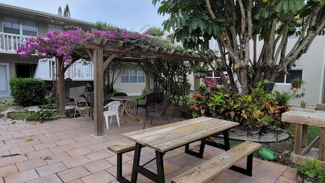 view of patio with a pergola