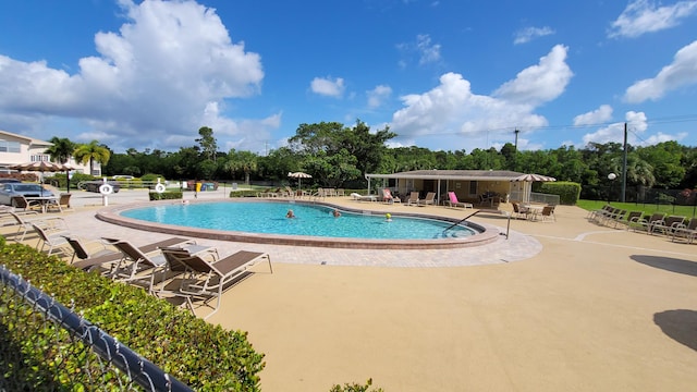 view of pool with a patio