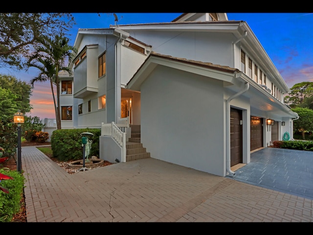 view of front of home featuring a garage