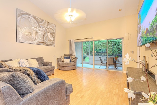 living room with hardwood / wood-style floors