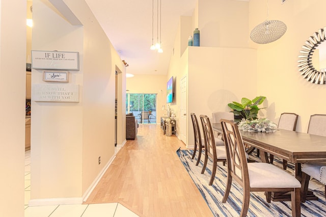 dining area featuring hardwood / wood-style flooring