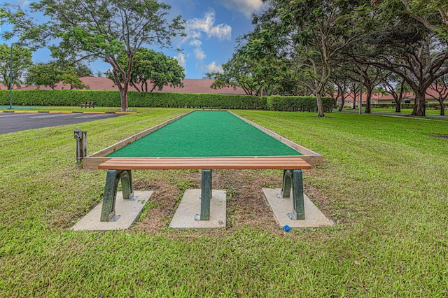 view of home's community featuring a lawn