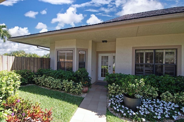 2156 Wightman Dr, Wellington, FL 33414 - entrance to property with stucco siding and fence