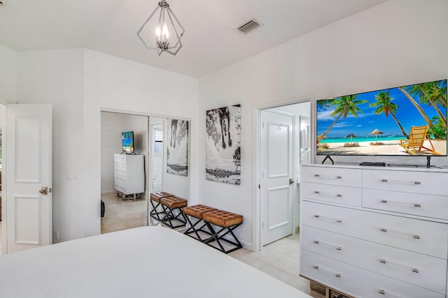 2156 Wightman Dr, Wellington, FL 33414 - bedroom with a closet, an inviting chandelier, and visible vents