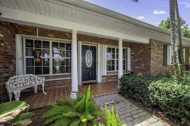 property entrance with a porch