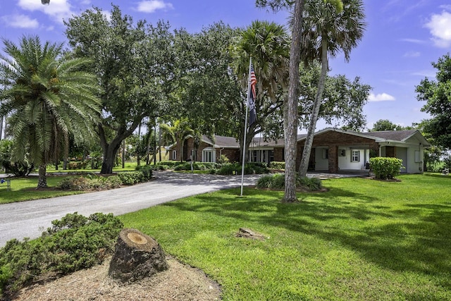 view of home's community featuring a lawn