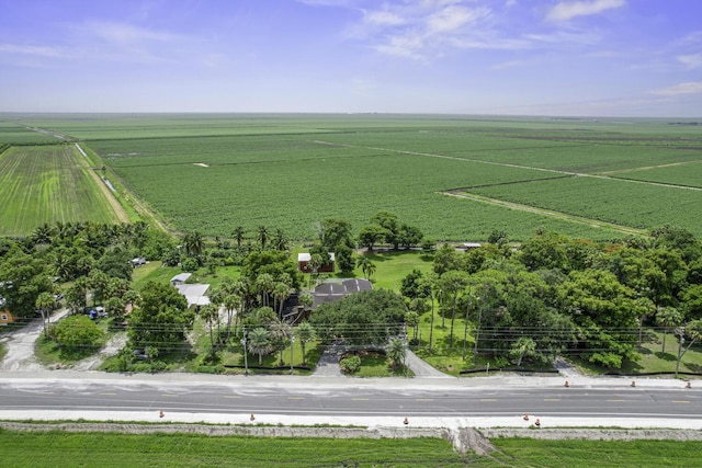 birds eye view of property featuring a rural view