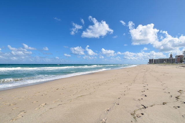 property view of water with a beach view