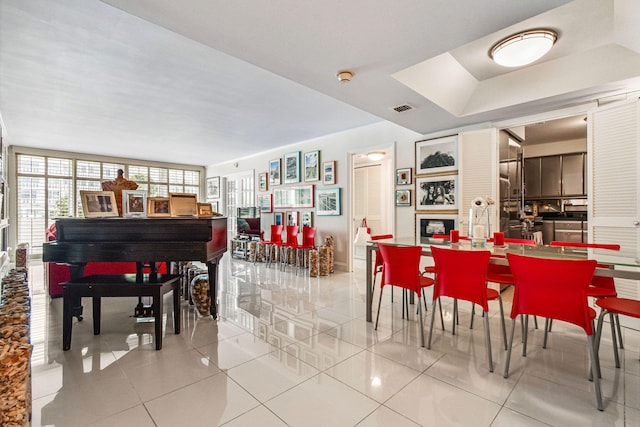 view of tiled dining room