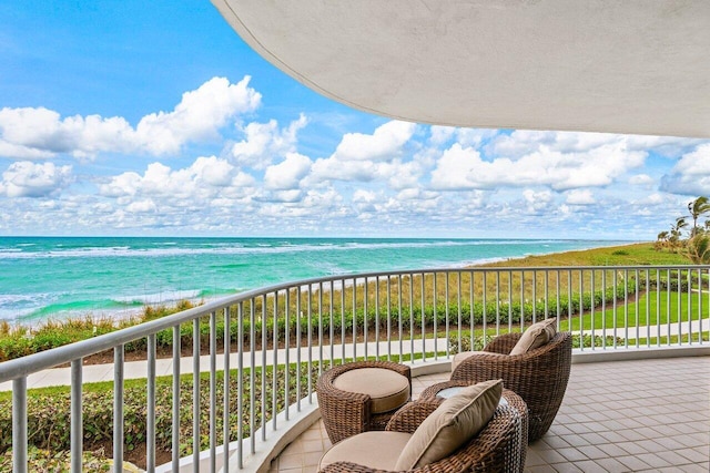 balcony with a water view