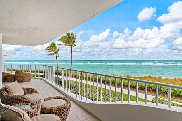 balcony with a water view