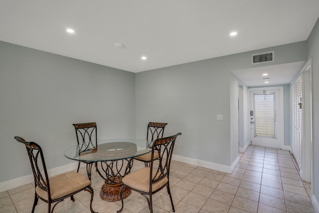 view of tiled dining room