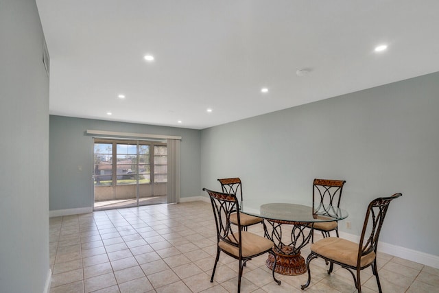 view of tiled dining room