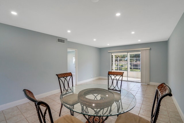 view of tiled dining area