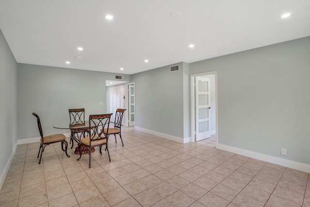 view of tiled dining room